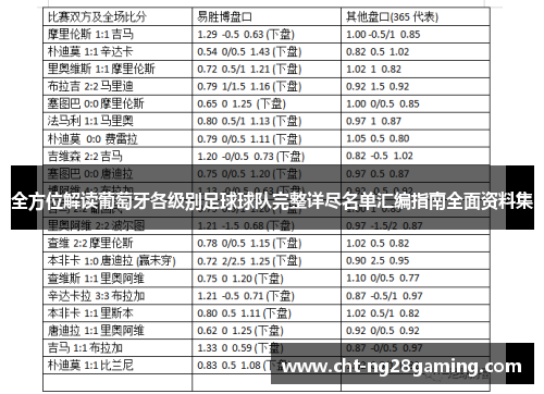 全方位解读葡萄牙各级别足球球队完整详尽名单汇编指南全面资料集 全方位解读葡萄牙各级别足球球队完整详尽名单汇编指南全面资料集